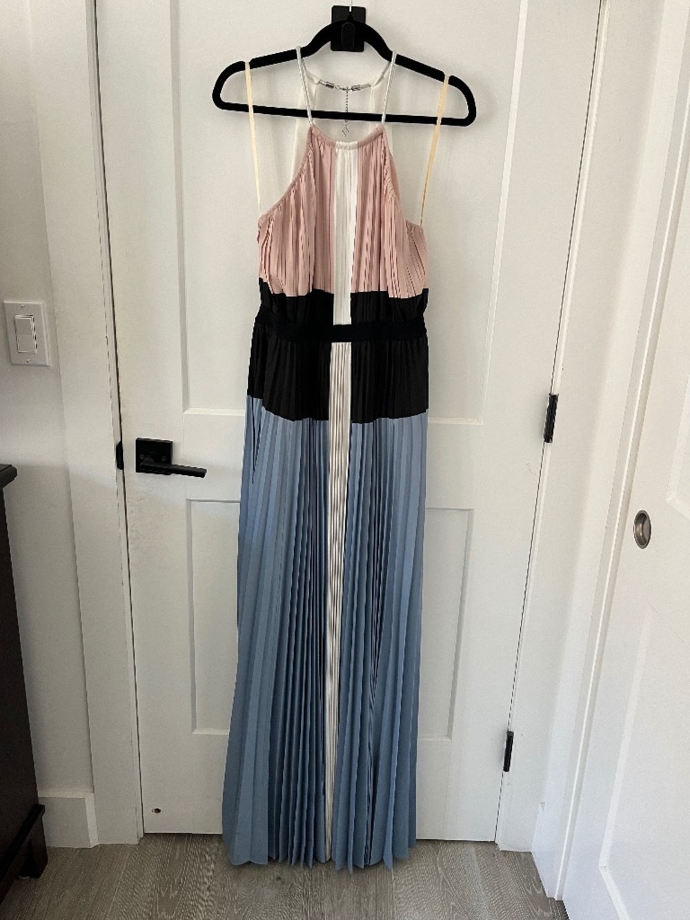 Greek Goddess Floor Length Pleated Gown